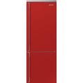 SMEG Portofino 27.7" Bottom Freezer Refrigerator 16.26 cu. ft, Stainless Steel in Red | 76.9 H x 27.7 W x 29.5 D in | Wayfair FA490URR