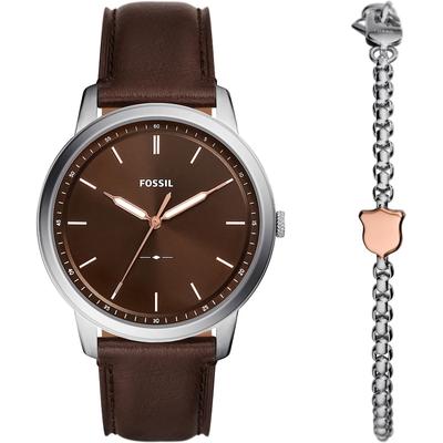 Fossil - Uhren-Set Edelstahl Damenuhren 1 ct Herren