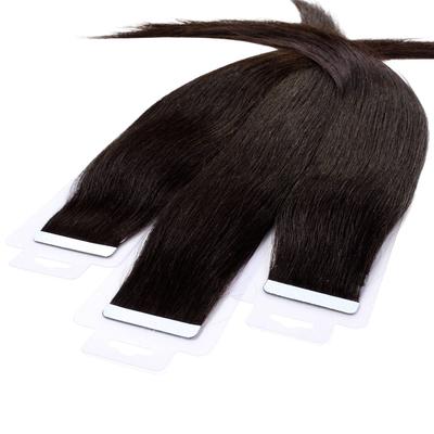 hair2heart Tape Extensions Echthaar #5/0 Hellbraun 40cm Schwarz Damen