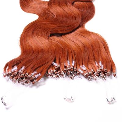 hair2heart - Microring Extensions Echthaar #8/43 Hellblond Rot-Gold 1g Haarextensions Braun Damen