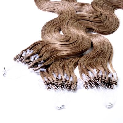 hair2heart Microring Extensions Echthaar #8/1 Hellblond Asch 1g 60cm Braun Damen