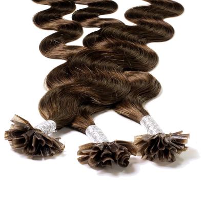 hair2heart - Bonding Extensions Echthaar #6/3 Dunkelblond Gold 1g Haarextensions 25 ct Schwarz Damen