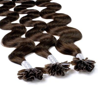 hair2heart Bonding Extensions Echthaar #6/3 Dunkelblond Gold 1g 50cm Schwarz Damen