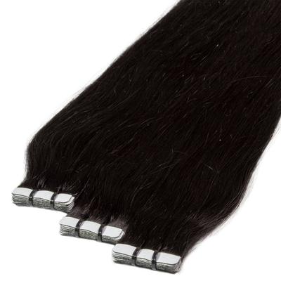 hair2heart - Tape Extensions Premium Echthaar #2/0 Schwarz Haarextensions 10 ct Schwarz Damen