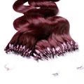 hair2heart - Microring Extensions Echthaar #55/66 Hellbraun Intensiv Violett-Intensiv 0.5g Haarextensions Schwarz Damen