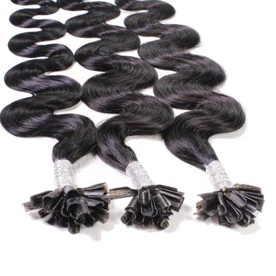 hair2heart - Bonding Extensions Echthaar #4/0 Mittelbraun 0.5g Haarextensions 25 ct Schwarz Damen (19.79 € / 1 ct) Image