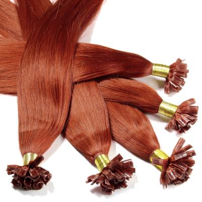 hair2heart - Bonding Extensions Echthaar #8/43 Hellblond Rot-Gold 0.5g Haarextensions Braun Damen