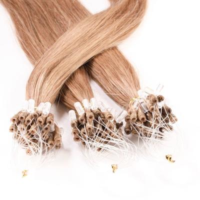 hair2heart Microring Extensions Echthaar #8/01 Hellblond Natur-Asch 0.5g 40cm Hellbraun Damen
