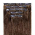 hair2heart - Clip in Extensions Seamless Echthaar #6/3 Dunkelblond Gold Haarextensions Schwarz Damen