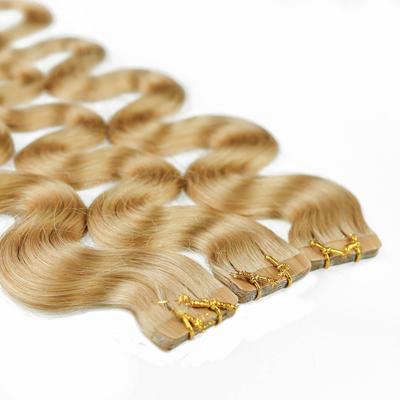 hair2heart - Tape Extensions Echthaar #9/31 Lichtblond Gold-Asch Haarextensions Hellbraun Damen