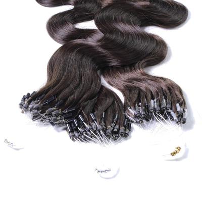 hair2heart - Microring Extensions Echthaar #5/0 Hellbraun 0.5g Haarextensions 25 ct Schwarz Damen