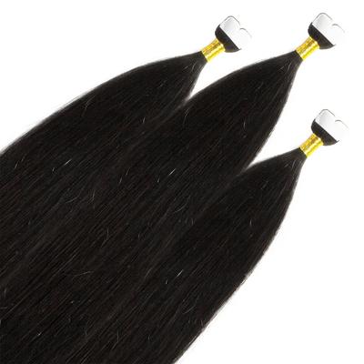 hair2heart Mini Tape Extensions Premium Echthaar #2/0 Schwarz 40cm Damen