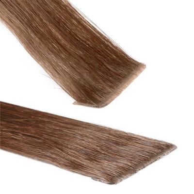 hair2heart Invisible Tape Extensions Premium Echthaar #8/1 Hellblond Asch 50cm Braun Damen