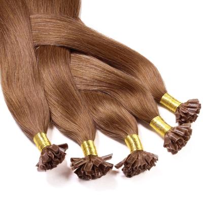 hair2heart Bonding Extensions Echthaar #8/03 Hellblond Natur-Gold 1g 40cm Braun Damen