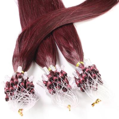 hair2heart Microring Extensions Echthaar #55/66 Hellbraun Intensiv Violett-Intensiv 1g 50cm Schwarz Damen