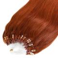 hair2heart - Microring Extensions Premium Echthaar #8/43 Hellblond Rot-Gold 0,8g Haarextensions Braun Damen
