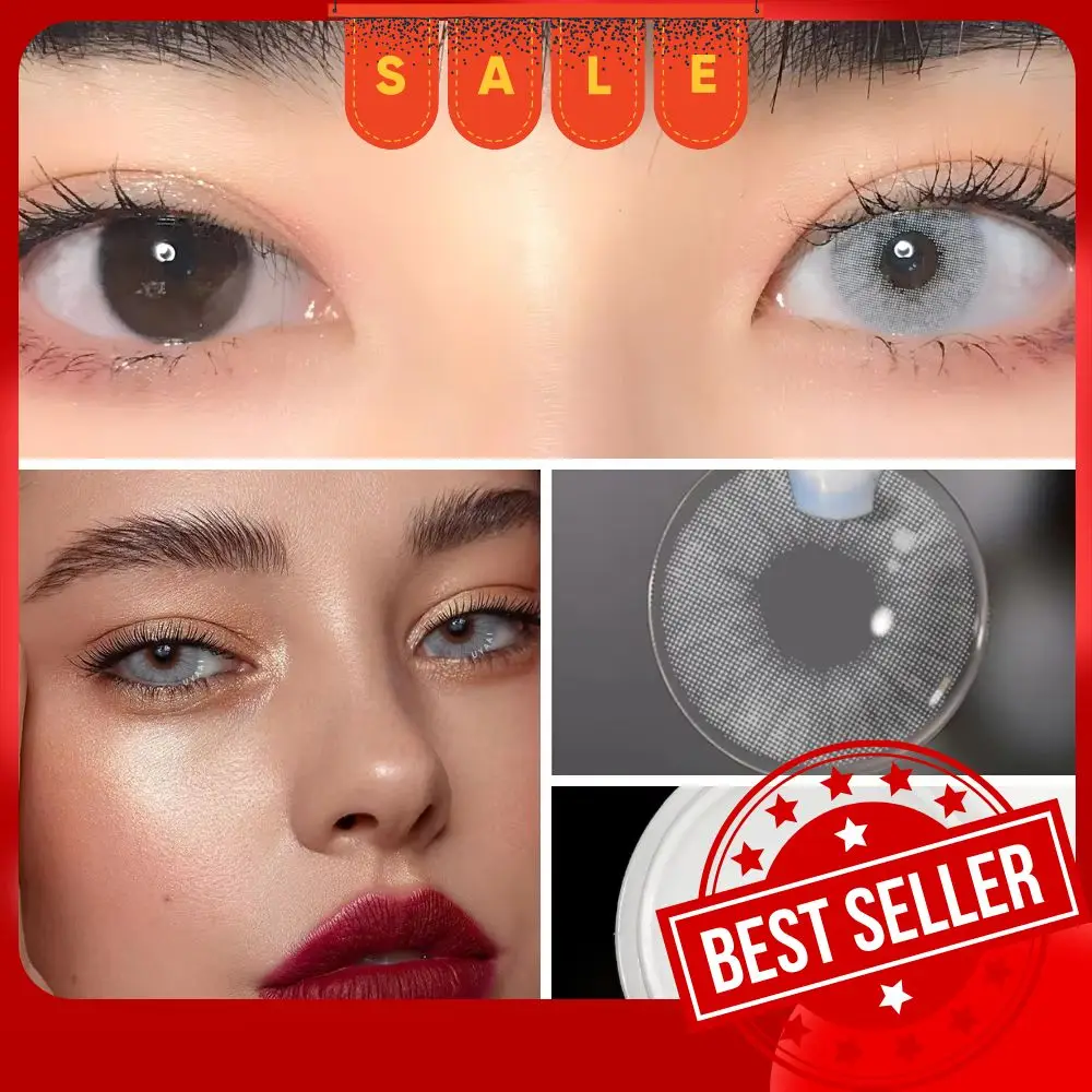 UYAAI【1 * lentilles de contact + 1 * pince à épiler + 1 * étui pour lentilles】 lentilles de contact naturelles pour les yeux lentilles de contact cosmétiques annuelles