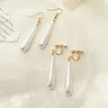Boucles d'oreilles rétro à Clip en perles style français Baroque luxe goutte d'eau élégantes