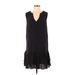 J.Crew Casual Dress - DropWaist V-Neck Sleeveless: Black Solid Dresses - Women's Size Small