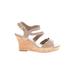 Kelly & Katie Wedges: Tan Solid Shoes - Women's Size 7 1/2 - Open Toe