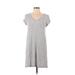 DKNY Casual Dress - Shift: Gray Marled Dresses - Women's Size Large