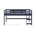 ACME Lara Twin Size Low Loft Bed with Safety Guardrail & Ladder, Blue
