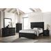 Sigurd 4 Piece Black Velvet Upholstered Tufted Panel Bedroom Set