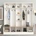 Hall Tree with Storage Bench, Shoe Cabinet with Cube Storage & Shelves, Multifunctional Coat Rack with 8 Hooks for Entryways