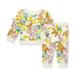 Burt s Bees Baby & Toddler Girl Organic Cotton Foliage Floral French Terry Top & Pant Set Sizes 6 Months-5T