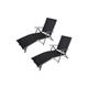 2X Reclining Sun Lounger 7 Position - Black | Wowcher