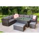 8-Seater Modular Rattan Corner Dining Set - Lift Table & Stool! | Wowcher