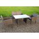 Four Seater Rattan Garden Furniture Set - Mixed Grey | Wowcher