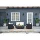 Outsunny 4 Pieces Rattan Sofa Set-Black | Wowcher