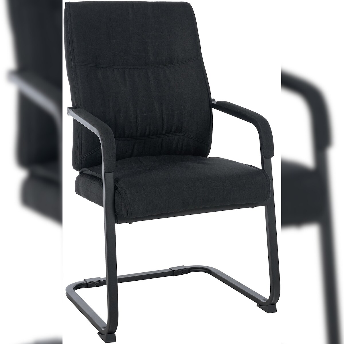 CLP Besucherstuhl XXL Anubis Stoff schwarz/schwarz Image