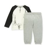 Burt s Bees Baby & Toddler Boy Organic Cotton Accoustic Guitar Tee & French Terry Pant Set Sizes 6 Months-5T