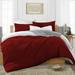 Oversized King Size Microfiber Duvet Cover Reversible Ultra Soft & Breathable 3 Piece Luxury Soft Wrinkle Free Cooling Sheet (1 Duvet Cover with 2 Pillowcases Burgundy)