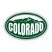 Oval Green Mountain Colorado Sticker Decal - Self Adhesive Vinyl - Weatherproof - Made in USA - co denver rocky mountains explore outdoors