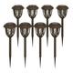 Flash Furniture 8 Piece Modern Brown LED Solar Pathway Light 8 Lumens