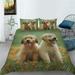 Home Textiles Lovely Dog Printed Polyester Duvet Cover Set with Pillowcase 2/3 Pcs Bedding Cover King (90 x104 )