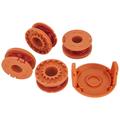 Ana WA0010 Compatible with Worx WG154 WG163 WG160 WG180 WG175 WG155 WG151 Edger Weed Eater Line Replacement Autofeed Spool for Electric String Trimmers(4 Trimmer Spool Lines and 1 Replacement Cap)