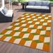 World Rug Gallery Contemporary Geometric Flatweave Indoor/Outdoor Area Rug Orange - 5 X 7