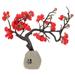 Artificial Plum Blossom Branch Ornament Red Plum Blossom Artificial Flower for Home