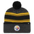 Men's '47 Black Pittsburgh Steelers Fadeout Cuffed Knit Hat with Pom