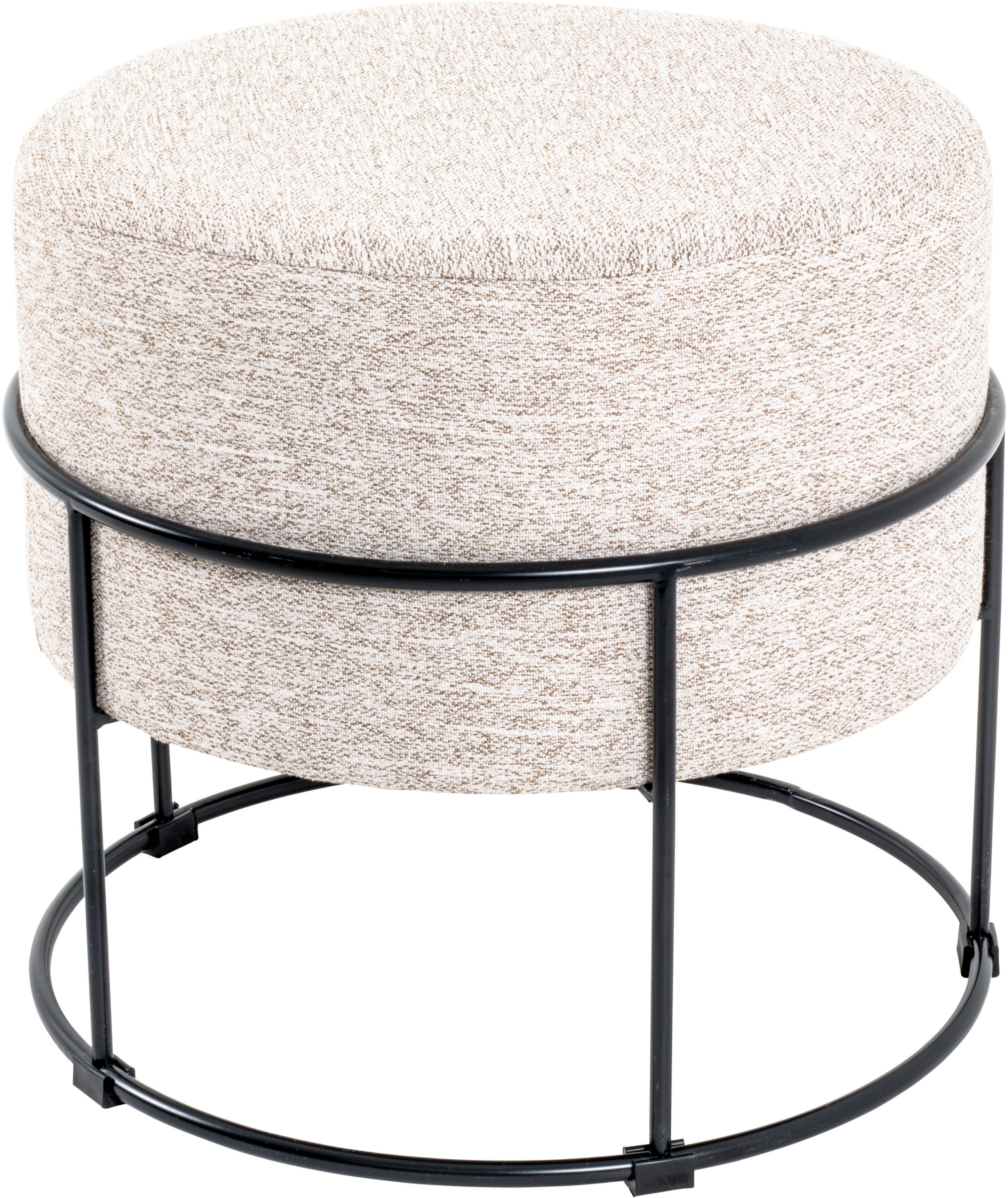 Sitzhocker HAKU, beige (schwarz, creme), B:48cm H:44cm T:48cm, Hocker