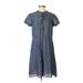 Old Navy Casual Dress - A-Line High Neck Short sleeves: Blue Print Dresses - Women's Size X-Small