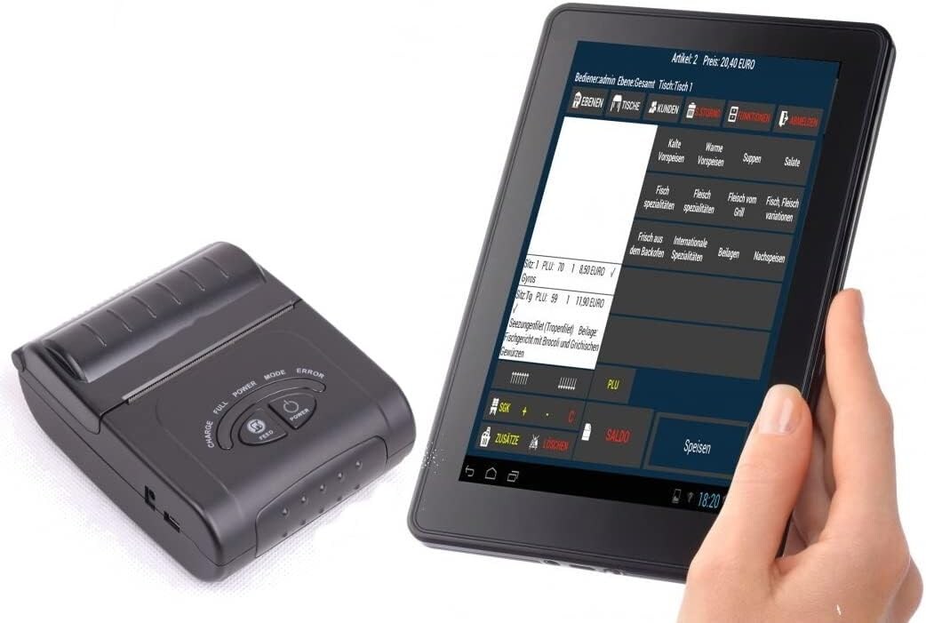Kasse für mobile Dienste (Friseur, Maniküre, Catering usw.): 10" Terminal, BT-Bondrucker/GDpdU GoBD INSIKA Image