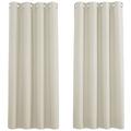 PONY DANCE Blackout Curtains Eyelet - Super Soft Cream Curtains Light Blocking for Living Room Noise Reduc for Nursery Bedroom, 46 x 60 inches, Light Beige, 2 Panels