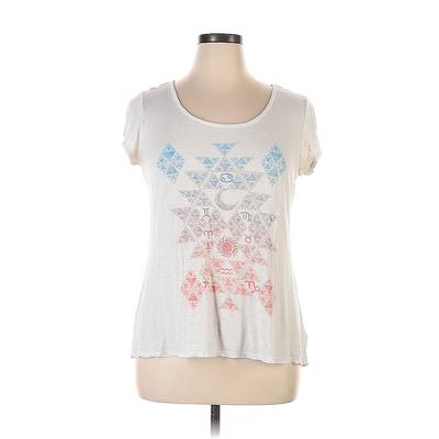 Maurices Short Sleeve T-Shirt: White Tops - Women's Size X-Large