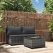 Latitude Run® 3 Piece Rattan Seating Group w/ Cushions Synthetic Wicker/All - Weather Wicker/Wicker/Rattan in Gray | Outdoor Furniture | Wayfair