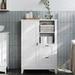 Latitude Run® Floor Mounted Bathroom Cabinet Manufactured Wood in Brown/White | 31.5 H x 21.7 W x 11.8 D in | Wayfair